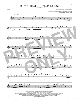 page one of Do You Hear The People Sing? (Flute Solo)