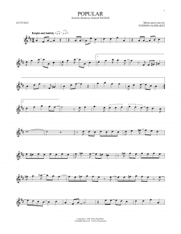 page one of Popular (from Wicked) (Alto Sax Solo)