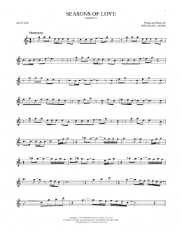 page one of Seasons Of Love (from Rent) (Alto Sax Solo)