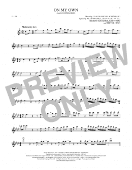 page one of On My Own (from Les Miserables) (Flute Solo)