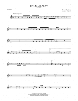 page one of Unusual Way (Clarinet Solo)