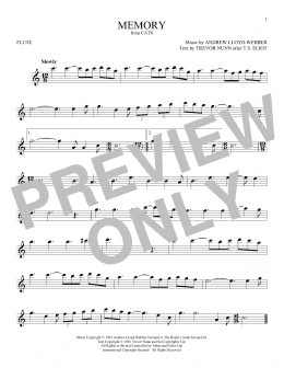 page one of Memory (from Cats) (Flute Solo)