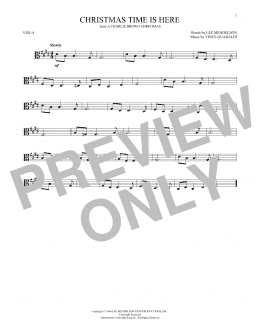 page one of Christmas Time Is Here (Viola Solo)