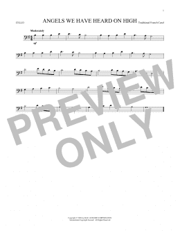 page one of Angels We Have Heard On High (Cello Solo)