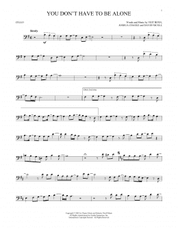 page one of You Don't Have To Be Alone (Cello Solo)