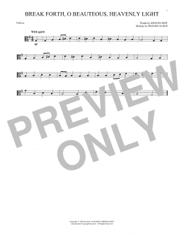 page one of Break Forth, O Beauteous, Heavenly Light (Viola Solo)