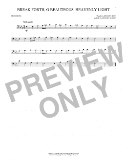 page one of Break Forth, O Beauteous, Heavenly Light (Trombone Solo)