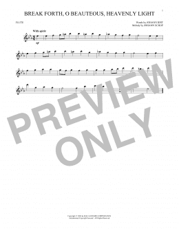 page one of Break Forth, O Beauteous, Heavenly Light (Flute Solo)