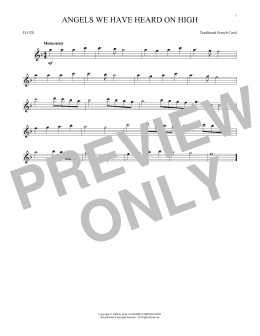 page one of Angels We Have Heard On High (Flute Solo)