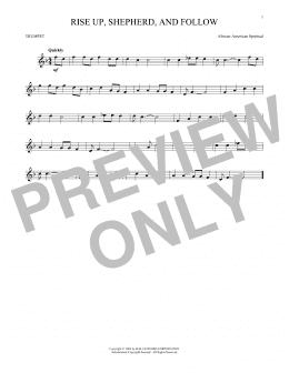 page one of Rise Up, Shepherd, And Follow (Trumpet Solo)