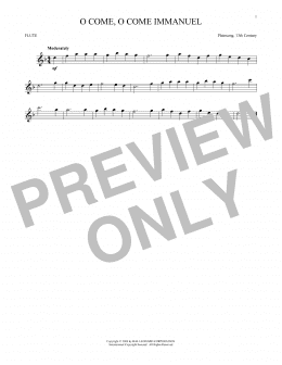 page one of O Come, O Come Immanuel (Flute Solo)