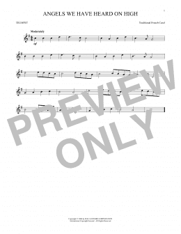 page one of Angels We Have Heard On High (Trumpet Solo)