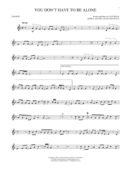 page one of You Don't Have To Be Alone (Trumpet Solo)