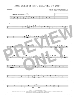 page one of How Sweet It Is (To Be Loved By You) (Trombone Solo)