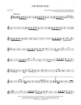 page one of I'm With You (Alto Sax Solo)