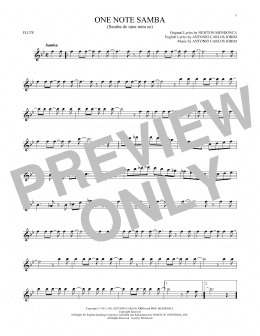 page one of One Note Samba (Samba De Uma Nota So) (Flute Solo)