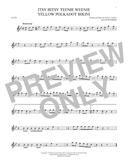 page one of Itsy Bitsy Teenie Weenie Yellow Polkadot Bikini (Flute Solo)