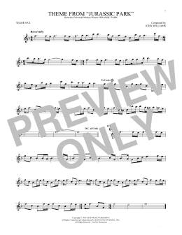 page one of Theme From "Jurassic Park" (Tenor Sax Solo)