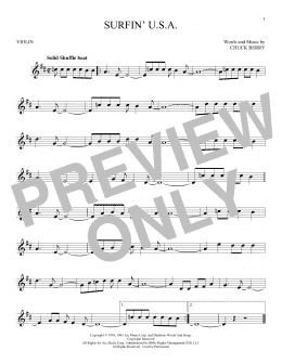 page one of Surfin' U.S.A. (Violin Solo)