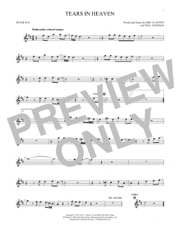 page one of Tears In Heaven (Tenor Sax Solo)