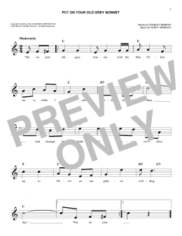 page one of Put On Your Old Grey Bonnet (Easy Lead Sheet / Fake Book)