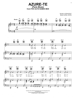 page one of Azure-Te (Paris Blues) (Piano, Vocal & Guitar Chords (Right-Hand Melody))