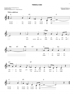 page one of Tweedle Dee (Easy Lead Sheet / Fake Book)