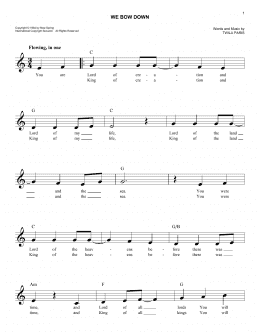 page one of We Bow Down (Easy Lead Sheet / Fake Book)