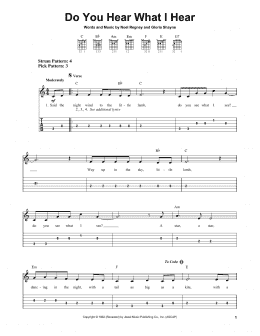 page one of Do You Hear What I Hear (Easy Guitar Tab)