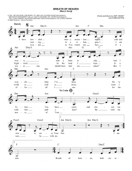 page one of Breath Of Heaven (Mary's Song) (Easy Lead Sheet / Fake Book)