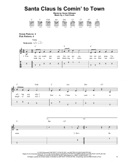 page one of Santa Claus Is Comin' To Town (Easy Guitar Tab)