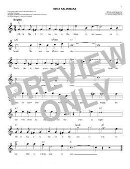 page one of Mele Kalikimaka (Easy Lead Sheet / Fake Book)