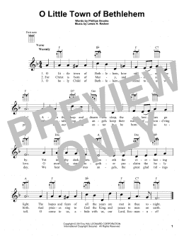 page one of O Little Town Of Bethlehem (Ukulele)