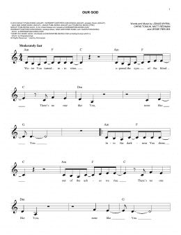 page one of Our God (Easy Lead Sheet / Fake Book)