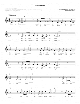 page one of Jesus Saves (Easy Lead Sheet / Fake Book)