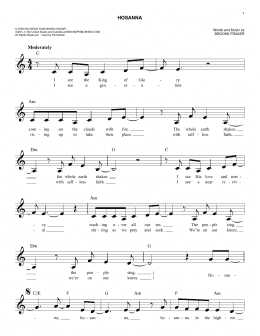 page one of Hosanna (Easy Lead Sheet / Fake Book)