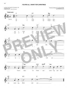 page one of You're All I Want For Christmas (Easy Lead Sheet / Fake Book)