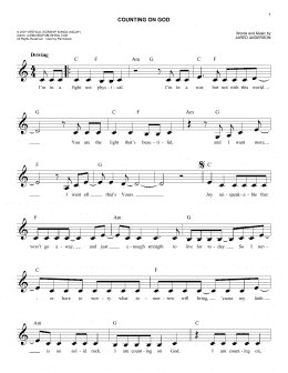 page one of Counting On God (Easy Lead Sheet / Fake Book)