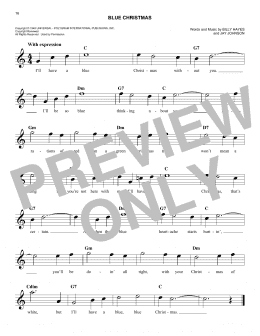 page one of Blue Christmas (Easy Lead Sheet / Fake Book)