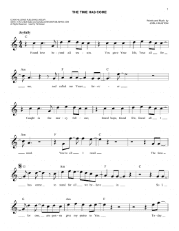 page one of The Time Has Come (Easy Lead Sheet / Fake Book)