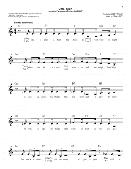 page one of Girl Talk (Easy Lead Sheet / Fake Book)