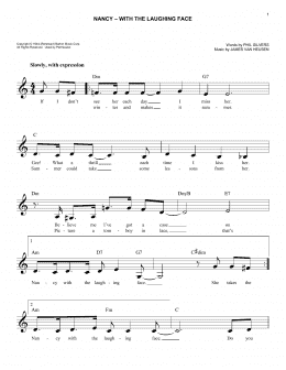 page one of Nancy With The Laughing Face (Easy Lead Sheet / Fake Book)