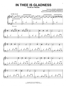 page one of In Thee Is Gladness (Piano Solo)