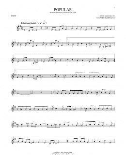 page one of Popular (from Wicked) (French Horn Solo)