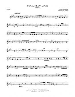 page one of Seasons Of Love (from Rent) (Violin Solo)