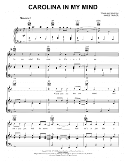 page one of Carolina In My Mind (Piano, Vocal & Guitar Chords (Right-Hand Melody))