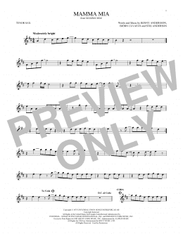 page one of Mamma Mia (Tenor Sax Solo)