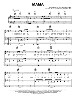 page one of Mama (Piano, Vocal & Guitar Chords (Right-Hand Melody))