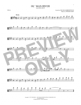 page one of Ol' Man River (Viola Solo)