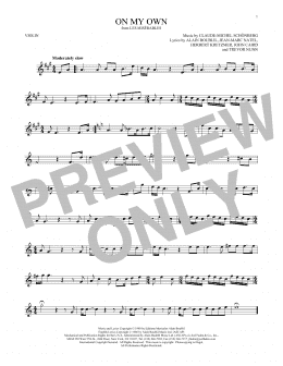 page one of On My Own (from Les Miserables) (Violin Solo)